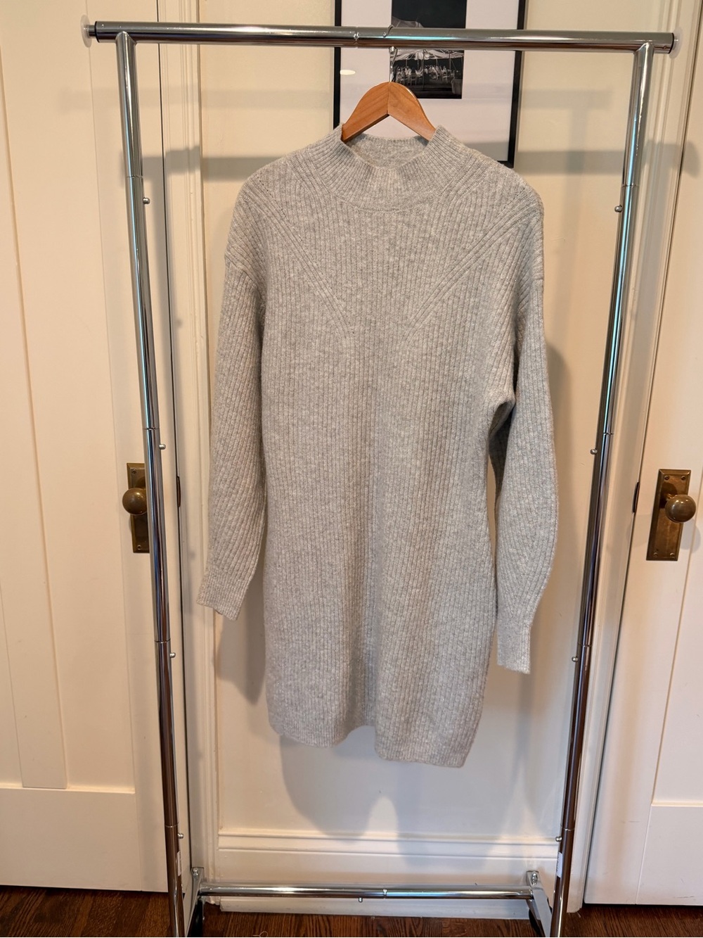 a new day Light Gray Ribbed Midi Sweater Dress